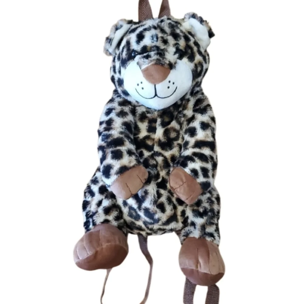 Critter Collection Leopard Print‎ Plush Backpack